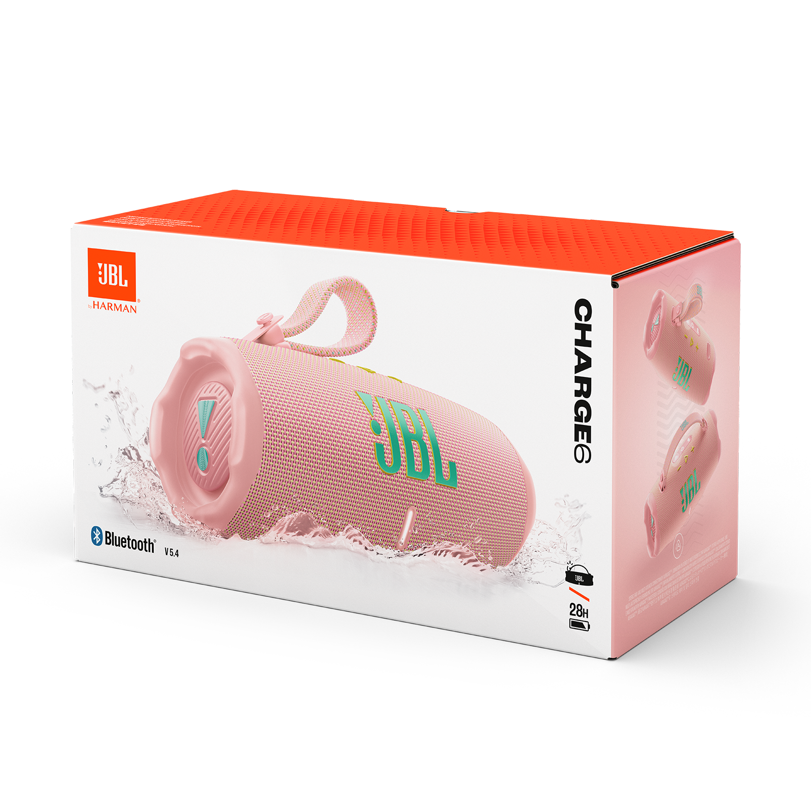 Jbl Bocina portátil charge6 30w rosa resistente al agua y polvo pinkam